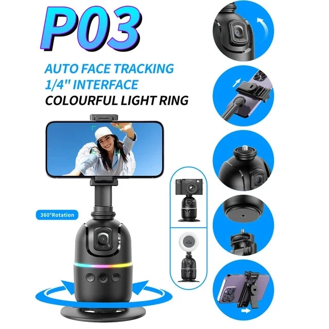 P03 AI Smart Gimbal 360° Auto Face Tracking Gimbal