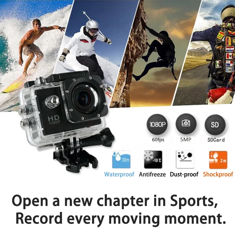 4K Action Sport Waterproof Camera 20 MP Recorder HD 1080P Camcorder Video 170° Elvallo