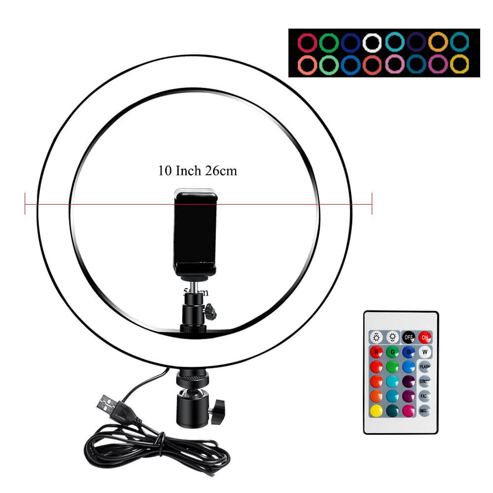10 Inch Rgb Video Light 16Colors Rgb Ring Lamp