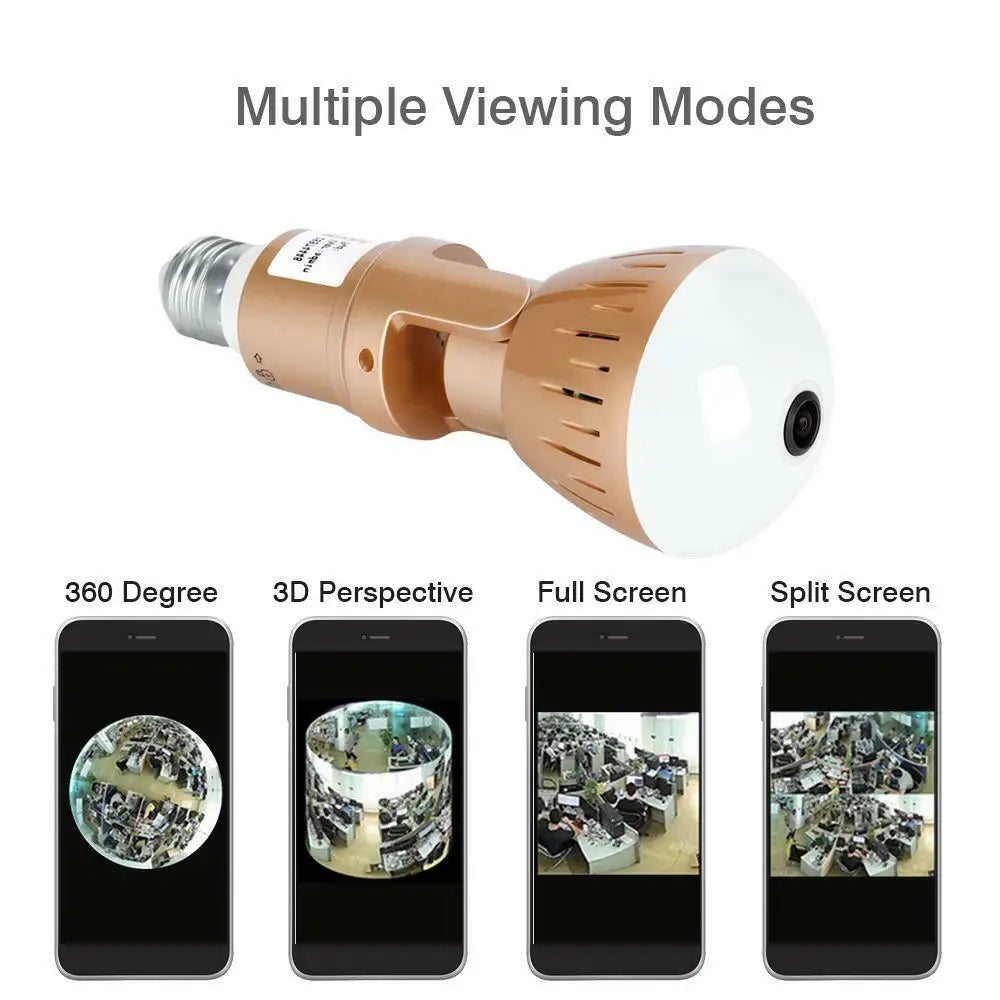 200W Camera Bulb Lamp light Wireless 2MP HD 360 Degrees