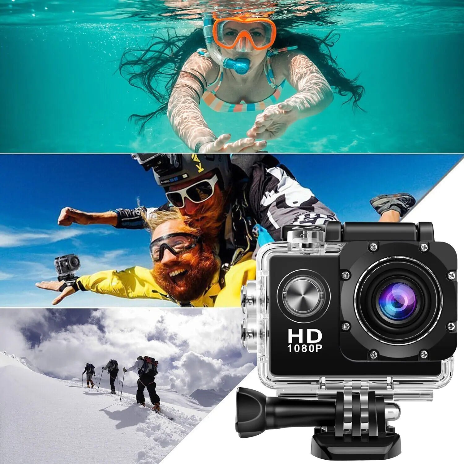 4K Action Sport Waterproof Camera 20 MP Recorder HD 1080P Camcorder Video 170° Elvallo