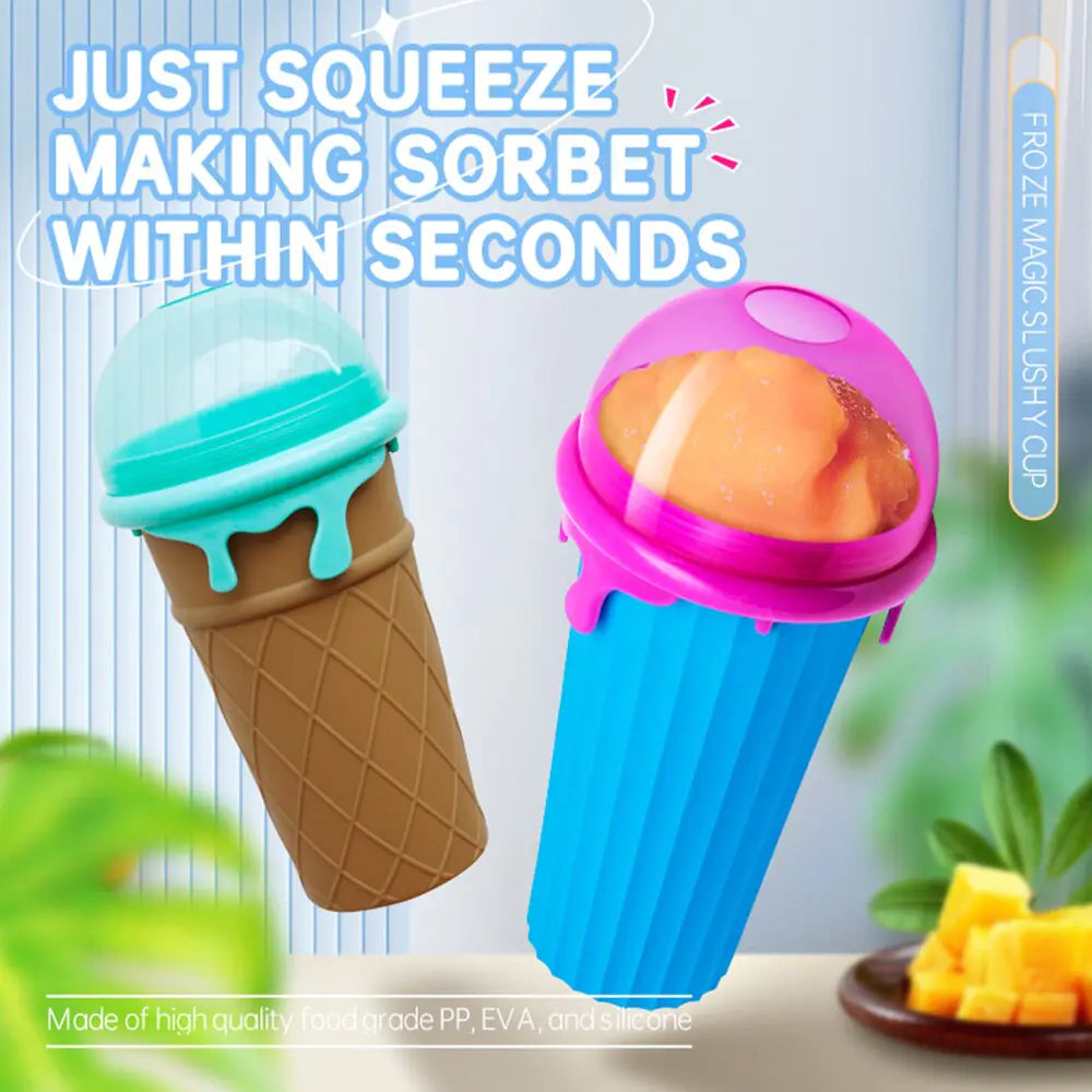 500ml Slushy Ice Maker Cup Silicone Squeeze ice Cup To Make Slushy Smoothies - Elvallo