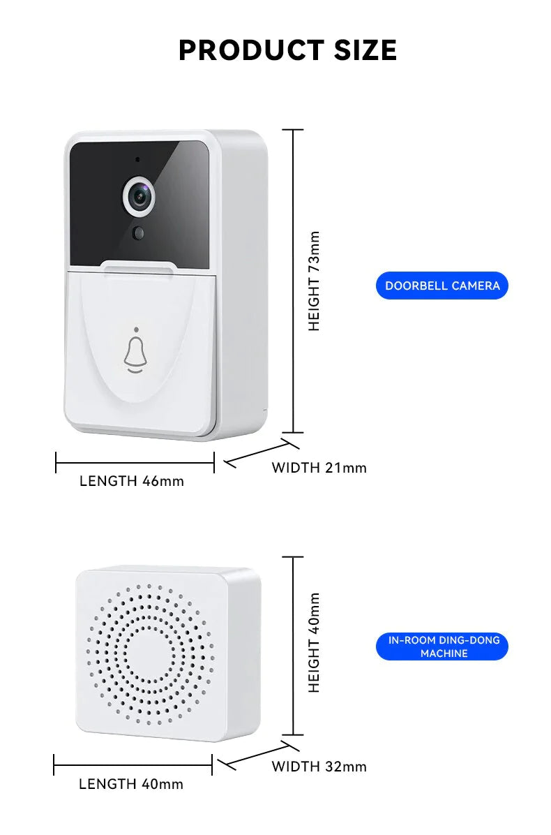 Wireless Security WiFi Smart Doorbell Intercom Video Camera Bell Chime Door Ring Elvallo