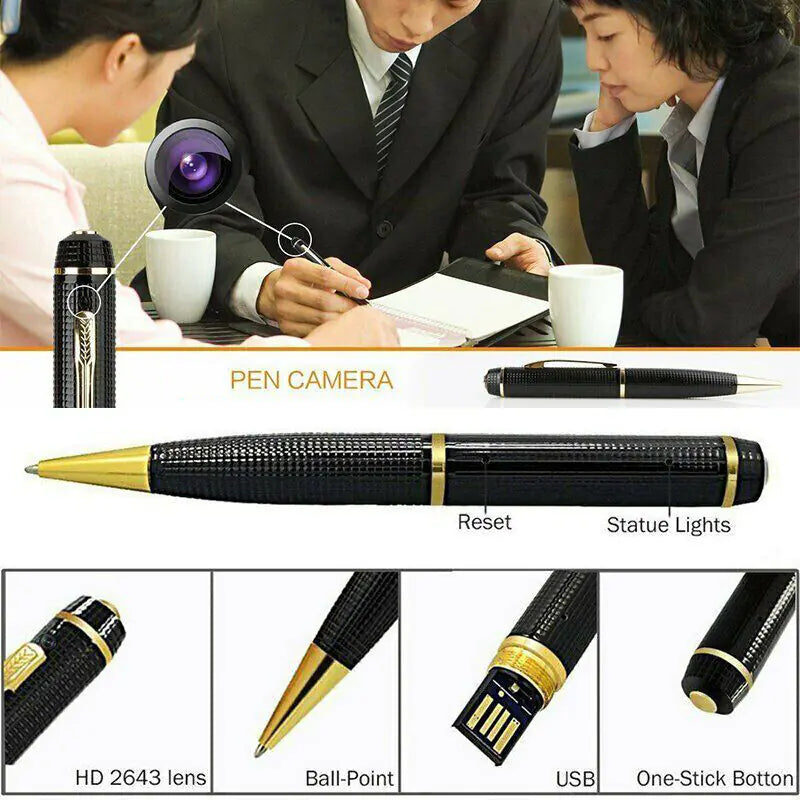 1080P HD Pocket Pen Camera Hidden Cam Mini Body Video Recorder DVR Security USB Elvallo