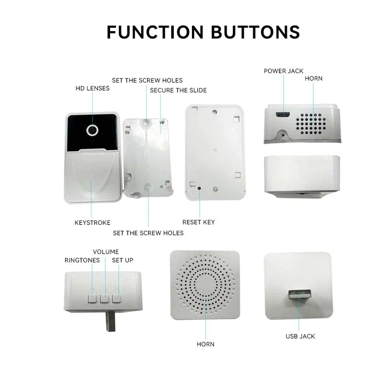 Wireless Security WiFi Smart Doorbell Intercom Video Camera Bell Chime Door Ring Elvallo