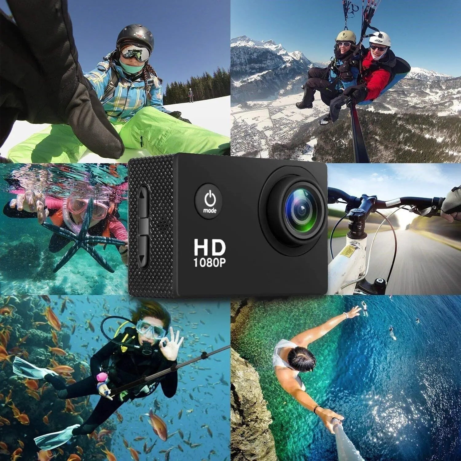 4K Action Sport Waterproof Camera 20 MP Recorder HD 1080P Camcorder Video 170° Elvallo